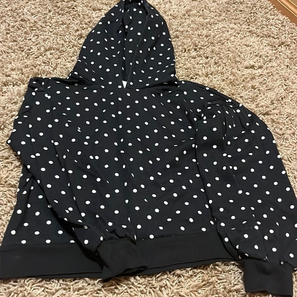1901 polkadot, black and white, hooded sweatshirt, size medium 8/10 - Picture 1 of 5